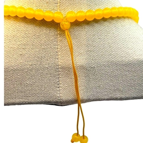 Reconstituted Amber Teardrop Pendant, Yellow and Red Beads - Picture 7 of 8